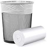 Medium Trash Bags, 6-8 Gallon White Garbage Bags Trash Can Liners for Bathroom, Bedroom, Office, Unscented (50 Count)