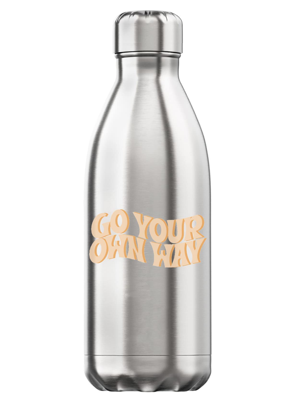 Botella de agua de acero inoxidable de alta calidad en tono plateado de 350 ml