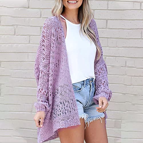 Women's Fashion Sweater Coat Top V-Neck Loose Hollow Out Long Sleeve Cardigan Sweaters Sexy Going Out Coats2