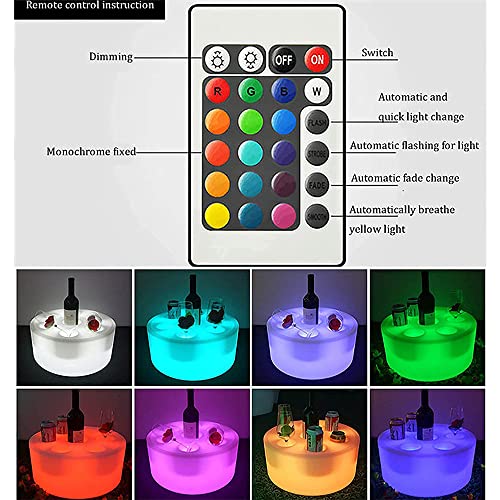 Bandeja redonda luminosa para vino con LED y control remoto miniatura 4