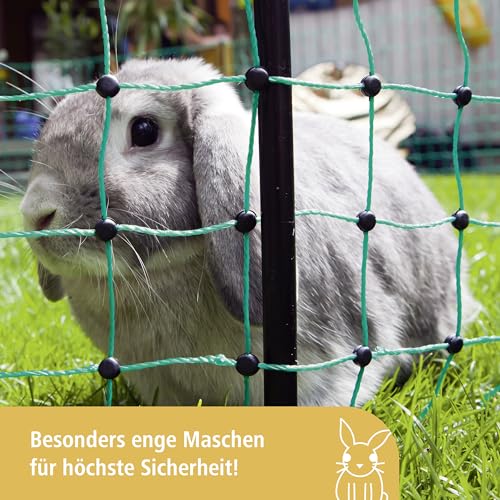 Kerbl Pet Kaninchennetz, Kaninchenzaun, Hasenzaun, Auslauf, Einzelspitze, 25mx65cm, Hasen, Kaninchen, frei gestaltbar, engmaschig