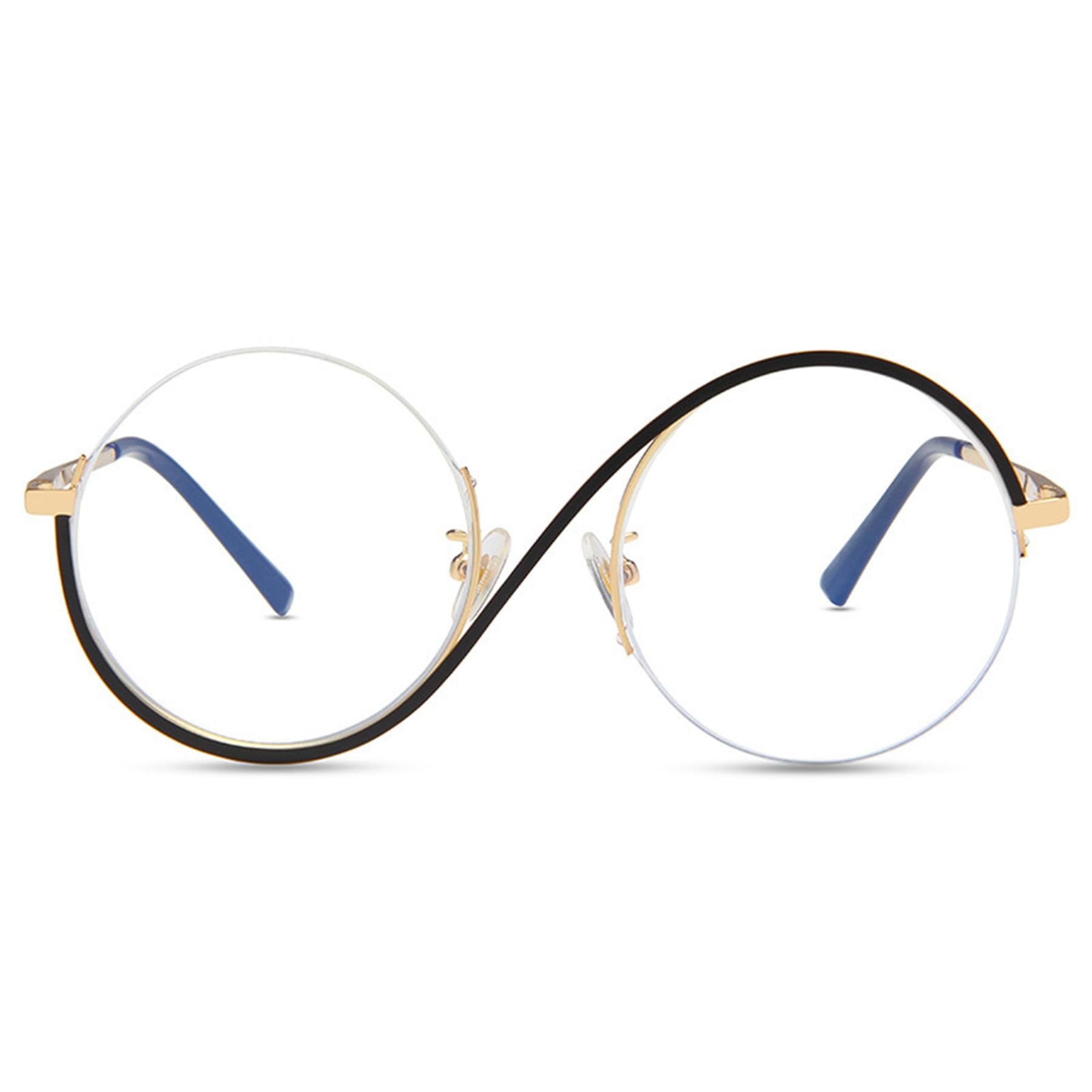 Witch Glasses Halloween Cosplay Glasses with Portable Travel Zipper Case Hook Perfect for Adult Women Witch Props, Black