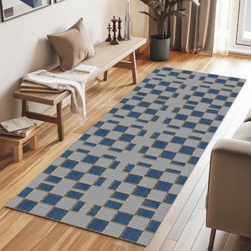 Alfombra de pasillo de 90x140 cm lavable con base antideslizante 3