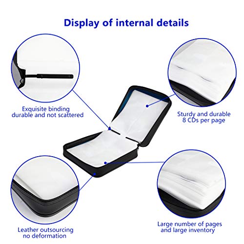 CD Case, DVD Case 320 Capacity DVD Storage CD Wallets DVD Organizer Flexible Plastic Protective DVD Storage (Blue)