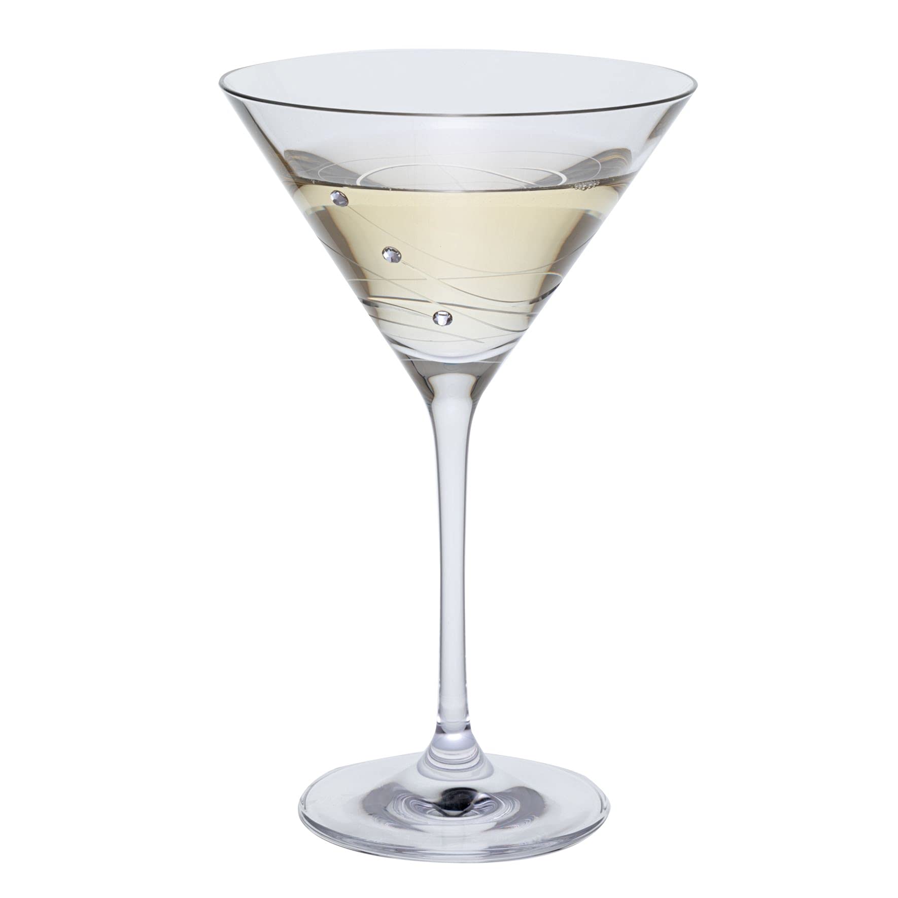 Dartington Crystal Glitz Single Martini Glass | Embellished with Crystals | Gift for All Occasions