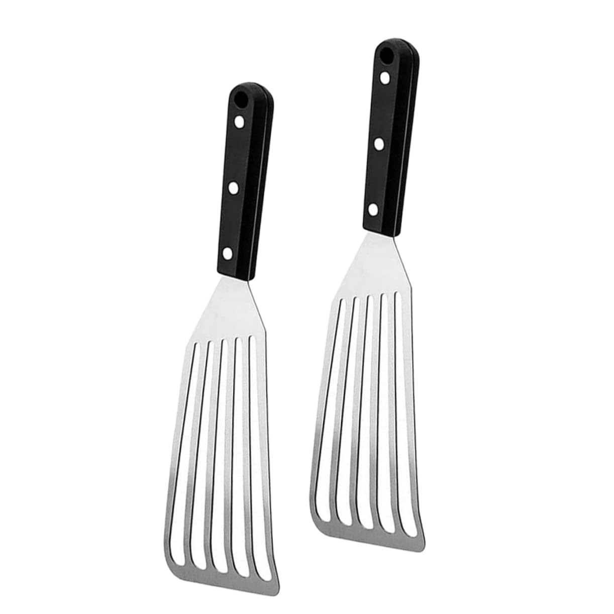 HEMOTON 10piezas Espátula Inoxidable De Doble Para Freír y Voltear De Herramienta De Cocina Para Camping y Restaurantes