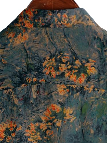 Image of JOTOOK Mens Hawaiian Shirt Short Sleeve Button Down Tropical Shirts Casual Floral Summer Beach Shirt