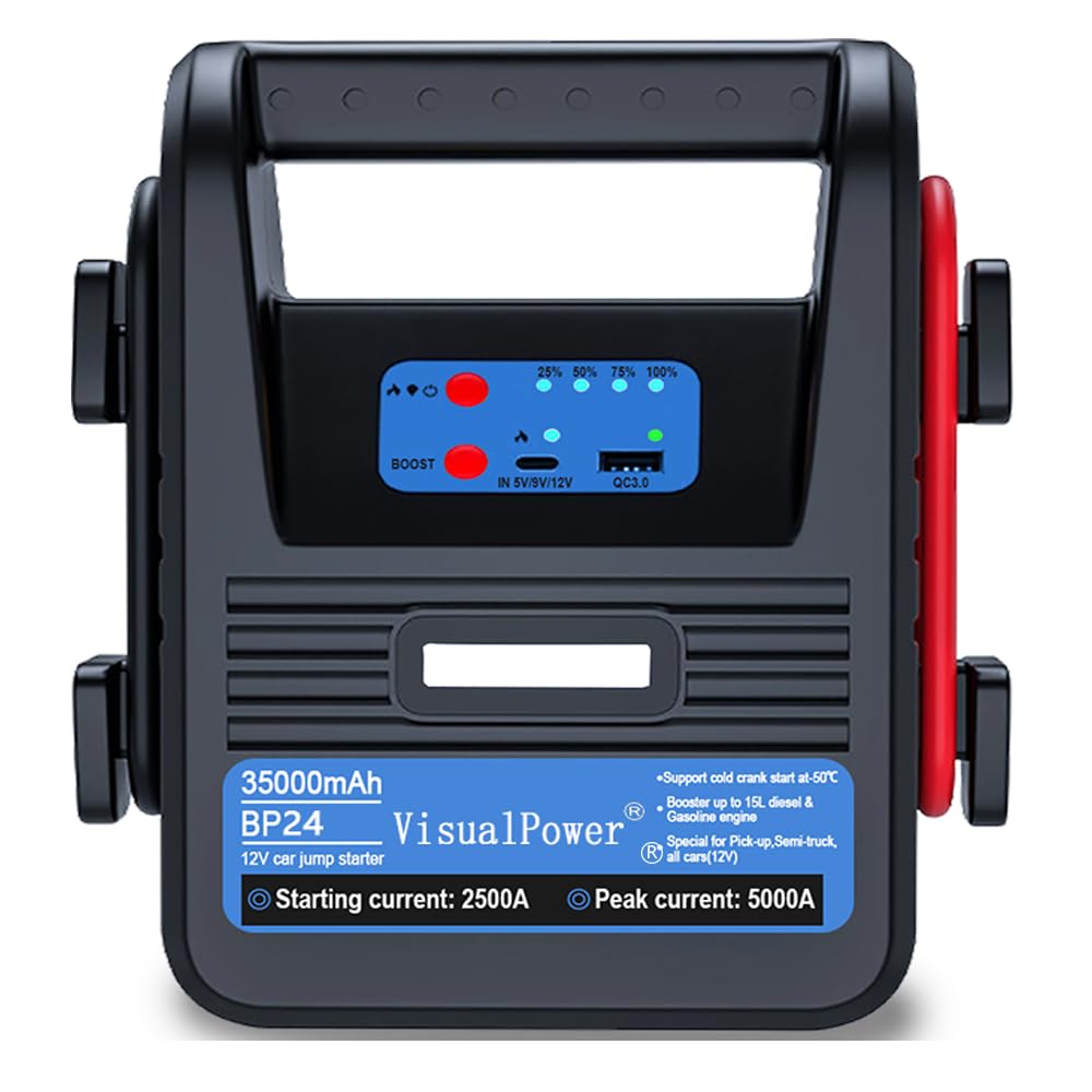 12V Car Jump Starter 5000A Large Capacity No Charging Required Strong Cold Start Power Booster up to 15L