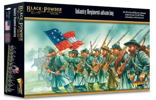 Warlord Games Black Powder American Civil War: Infantry Regiment Advancing Figures 1:56 Military Table Top Wargaming Plastic Model Kit 302414005