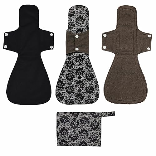 Image of 4 Pack 16 Inch Cloth Menstrual Pads,Reusable Washable Overnight or Post Partum Absorbency Pads,Unscented