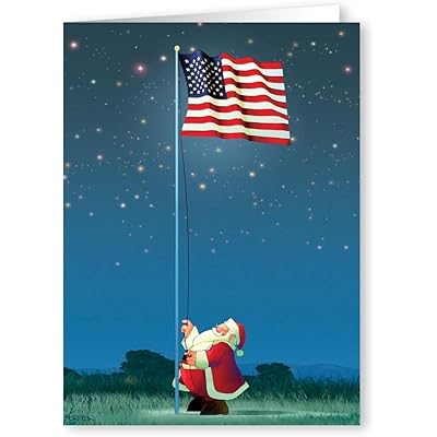 Military Service Christmas Cards - 18 Patriotic Holiday Cards With Envelopes