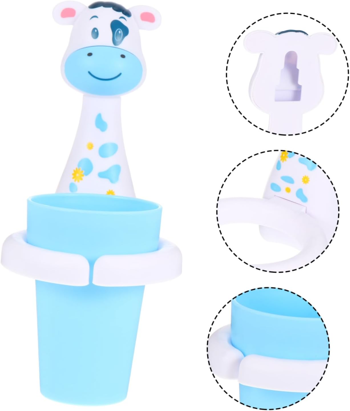Zerodeko 2sets Toothbrush Cup Wall-Mounted Holder No-Punching Storage Rack for Bathroom Space-Saving Design for Toothbrushes and Items Easy to Install