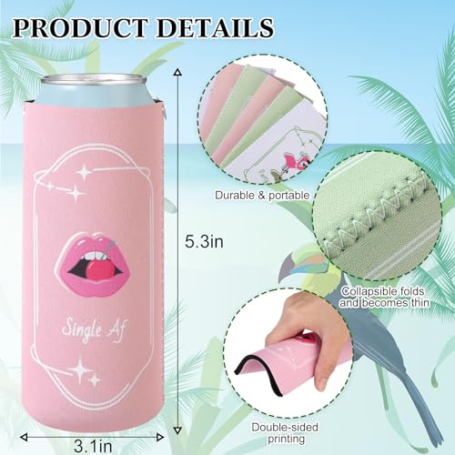 Image of SiliFine 12 Pack Funny Margs and Matrimony Martini Can Coolers Skinny Bachelorette Party Can Sleeves Bride Beer Cup Holder Set Cocktail Wine Themed Party Favors Bulk for Bride Bridesmaid Gifts