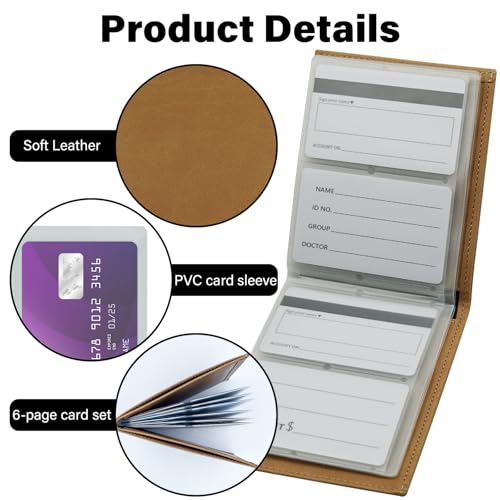 Bifold Leather Wallet for Men Women, RFID Minimalist Wallet with 12 Card Slots and Large Cash Compartment, Multifunctional Card Holder with Top Open, Thin & Stylish Photo Album -Apricot(PW)3