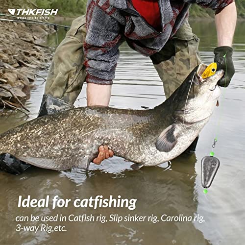 Thkfish Fishing Weights Sinkers No Roll Sinkers Lead Weights No Snag Flat Inline Sinkers For Catfishing Rigs Saltwater Freshwater-60G-10Pcs #TOP3