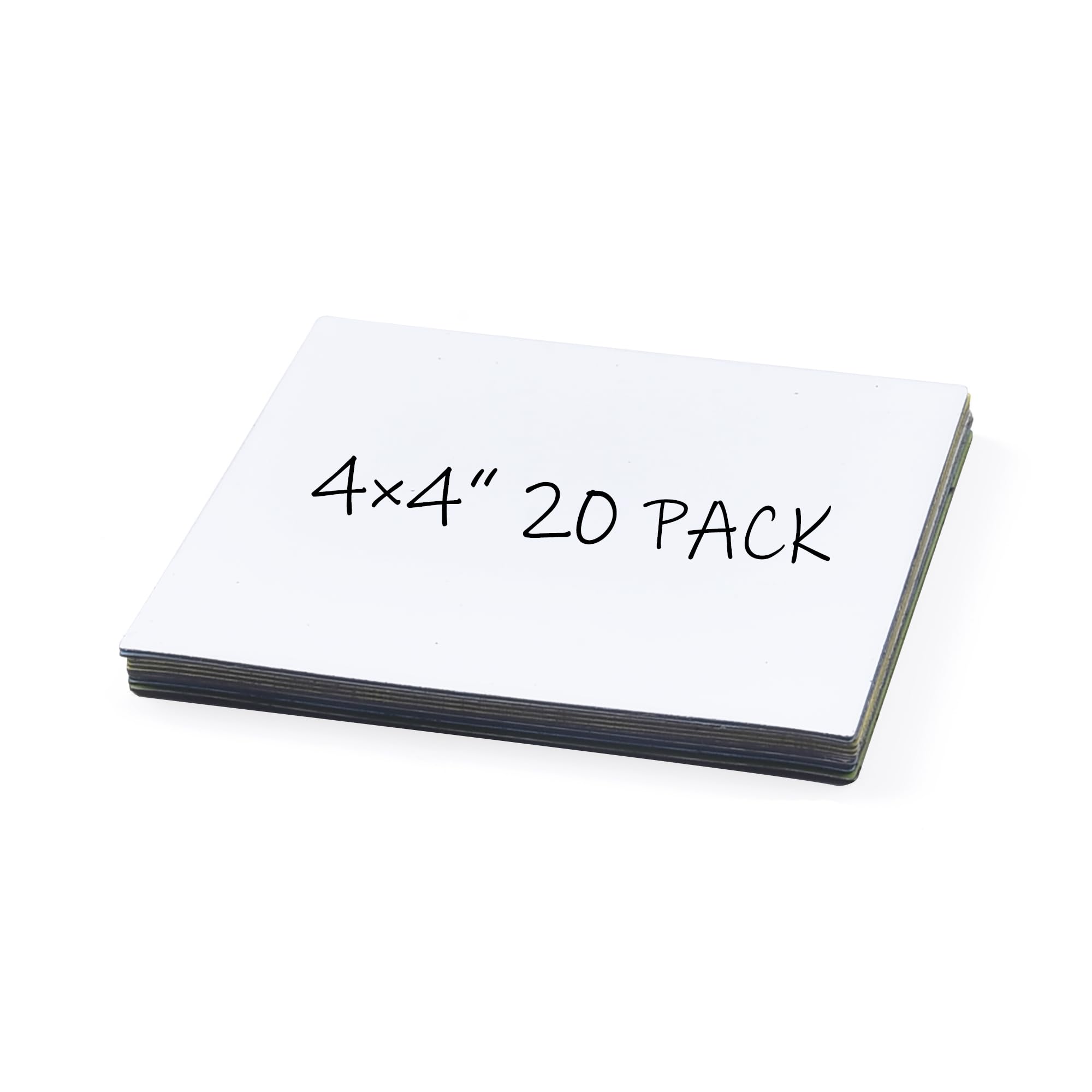 Realth Dry Erase Magnetic Labels White (4'' × 4'' 20 Pcs),Blank Reusable Magnet Stickers, Magnets for Whiteboard, Washable Magnetic Sheets, Magnetic