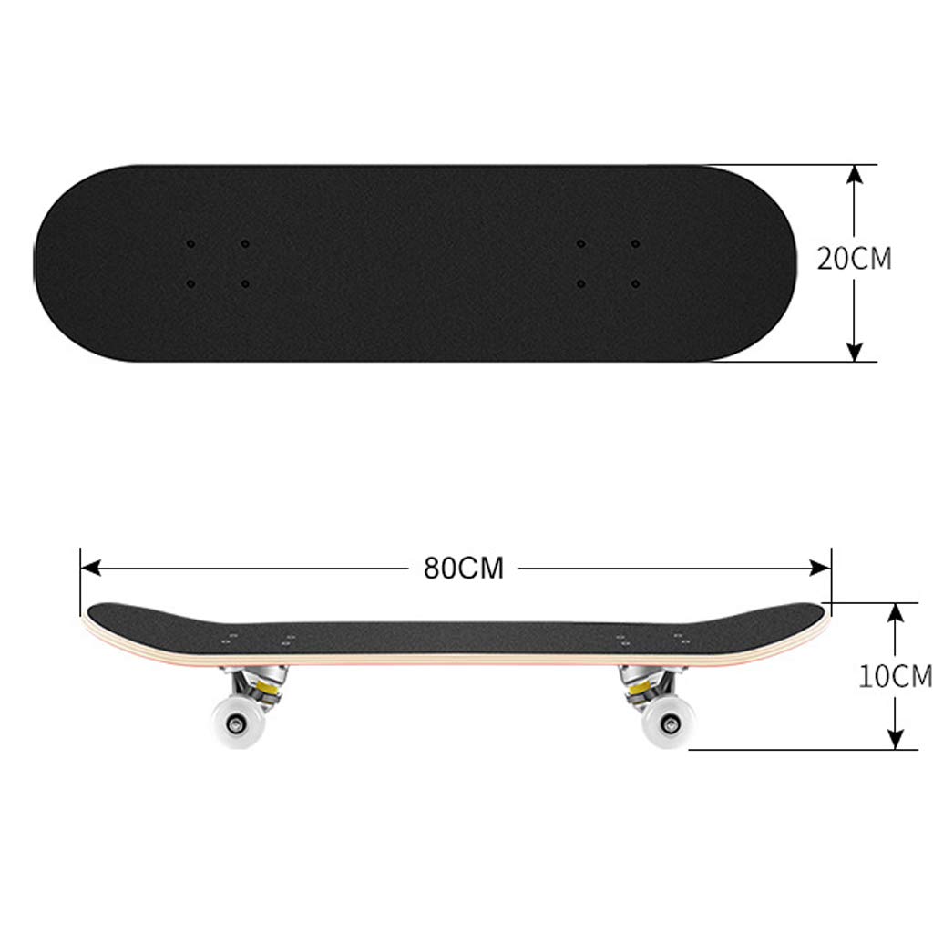 Skateboard Complet pour débutants Adultes Jeunes Enfants Cadeaux d'anniversaire Cadeaux Cadeaux Concentration et développement de l'équilibre Deck Town Riding Brush Street Nyuiu Park Street