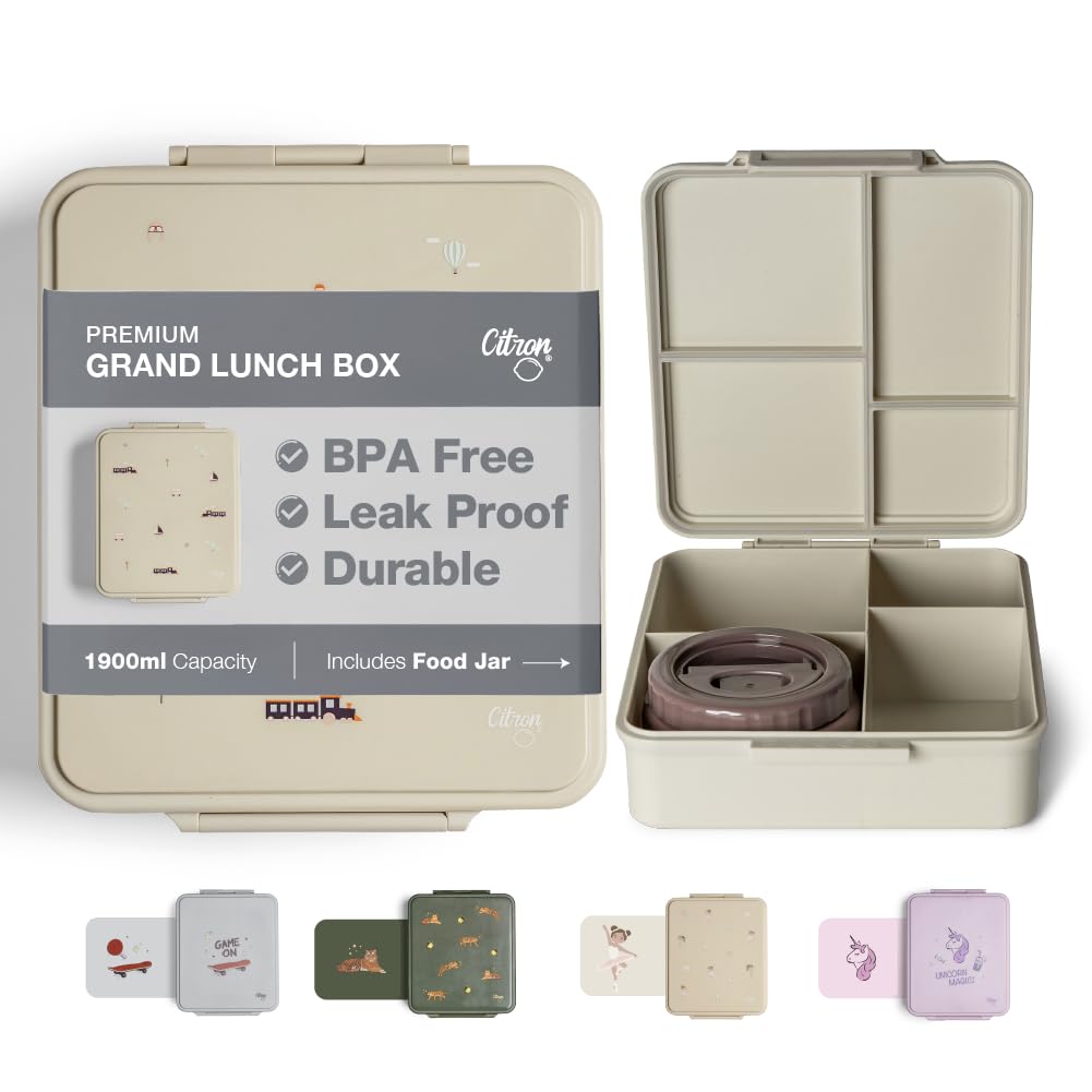 Citron 6297001286548 Grand Lunchbox Lunch Box, Polypropylene, Vehicles