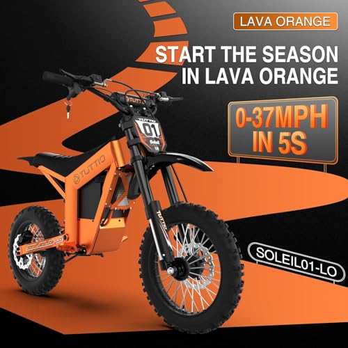 Image of Tuttio Soleil01 Electric Dirt Bike, 40MPH E Dirt Bike for Adults Teens | 40-45MPH, 48V 21AH Battery 45Miles, 14 inch /12 inch Fat Tire , Full Hydraulic Brakes and Suspensions Mountain Off-Road E Dirt Bike