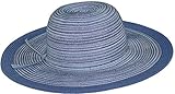 fiebig Großer Damenhut gestreift in 3 Farben, Kopfgröße:Einheitsgröße, Farben:blau