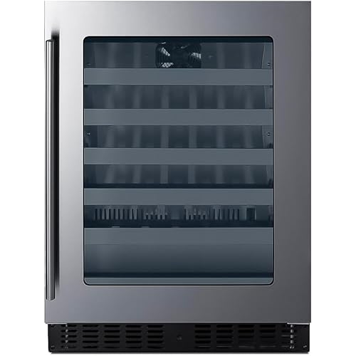 Summit 24” Wine Cellar, Built-in Wine Cellar, Shallow 18” Depth, 33 Bottle Capacity, ADA Compliant, Stainless Steel- ASDW2412