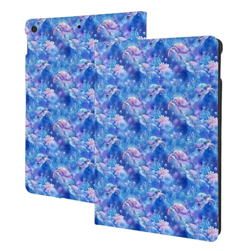 Protection iPad 9e génération pour voyage étui folio tortue marine