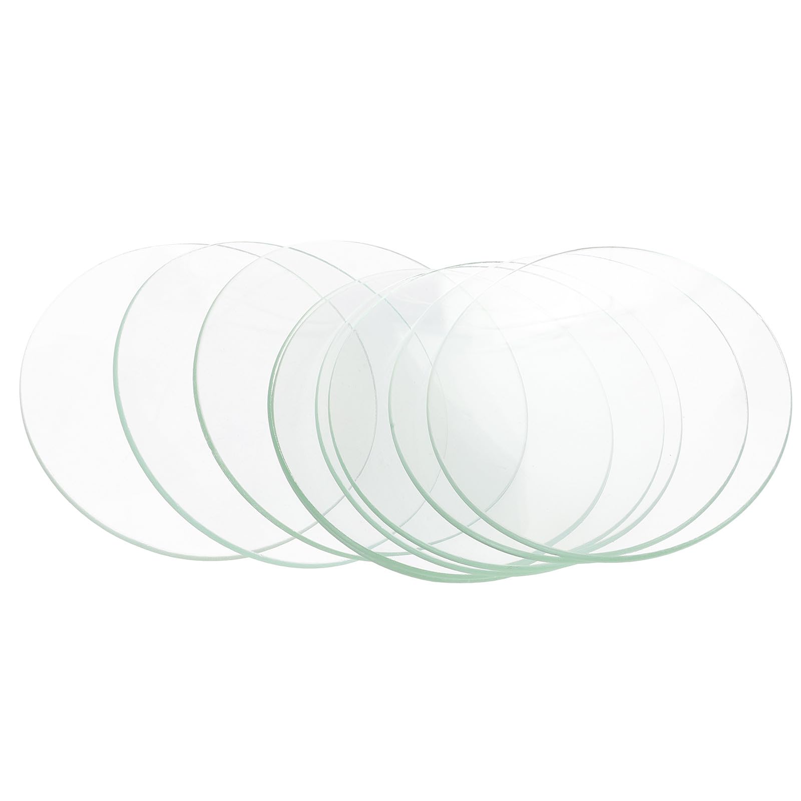 FOMIYES 10 Pezzi Occhiali da Orologio Rotondi in Vetro Trasparente Resistente al Calore per Laboratorio e Aula Scientifica, Piatto, Utilizzabile come Piatto di Evaporazione