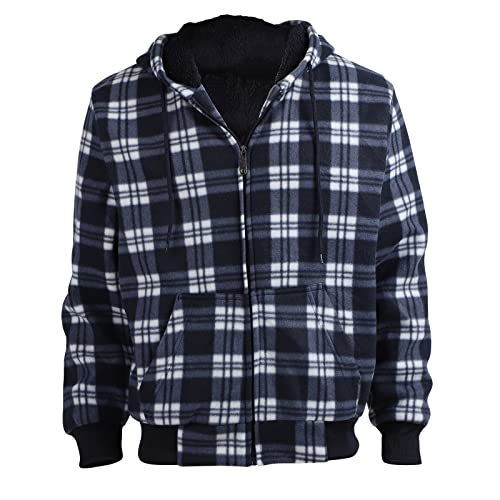 Image of Gary Com Heavyweight Sherpa Hoodies for Men, Thick Fleece Lined Full Zip Up Winter Warm Sweatshirts Work Jackets
