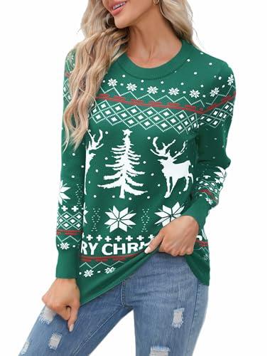 Vesnoyci Damen Weihnachtspullover Rentier Baum Urlaub Hässliche...