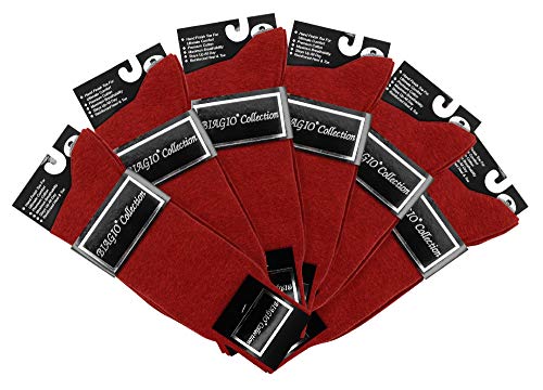 6 Pair of Biagio Solid MAROON Burgundy Solid Men's COTTON Dress SOCKS2