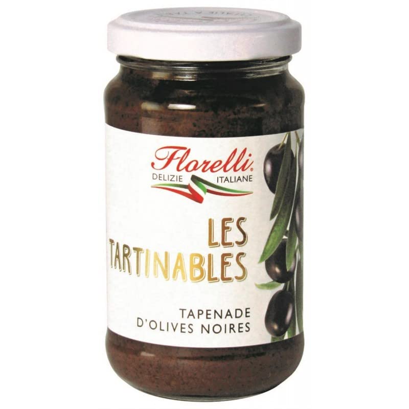 FLORELLI - Pasta Et Bruschetta Tapenade D'Olives Noires 190G - Lot De 4