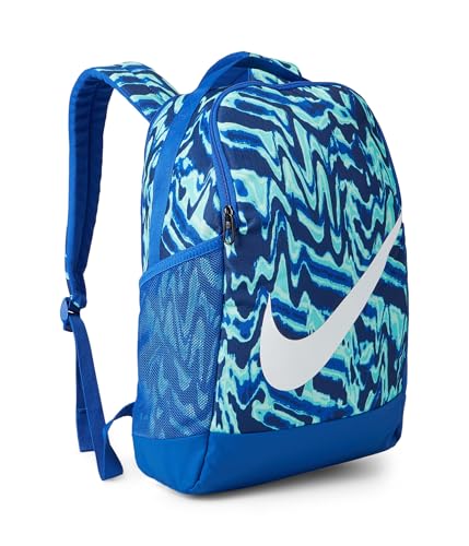 Nike Unisex Kid's Brasilia All Over Print Backpack (11L) (Little Big, Game Royal/Bleached Turquoise/White, One Size