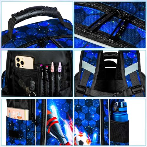 Image of WZLVO 3PCS Dinosaur Backpack for Boys, 16 Inch Kids Water Resistant Preschool Elementary Kindergarten Bookbags and Lunch Box | Kids
