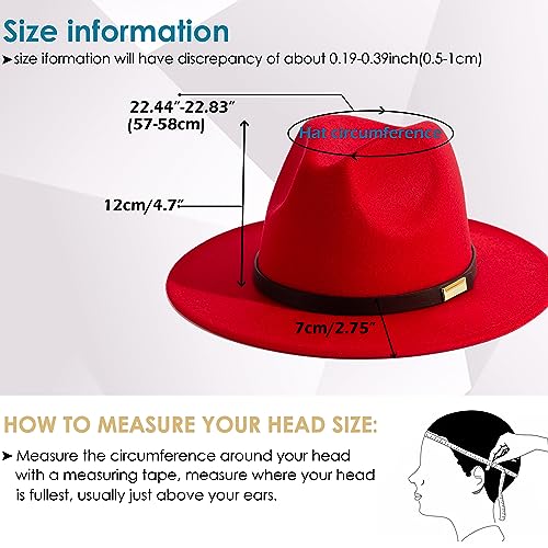Image of Fedora Hats for Men Wide Brim Panama Hat with Classic Belt