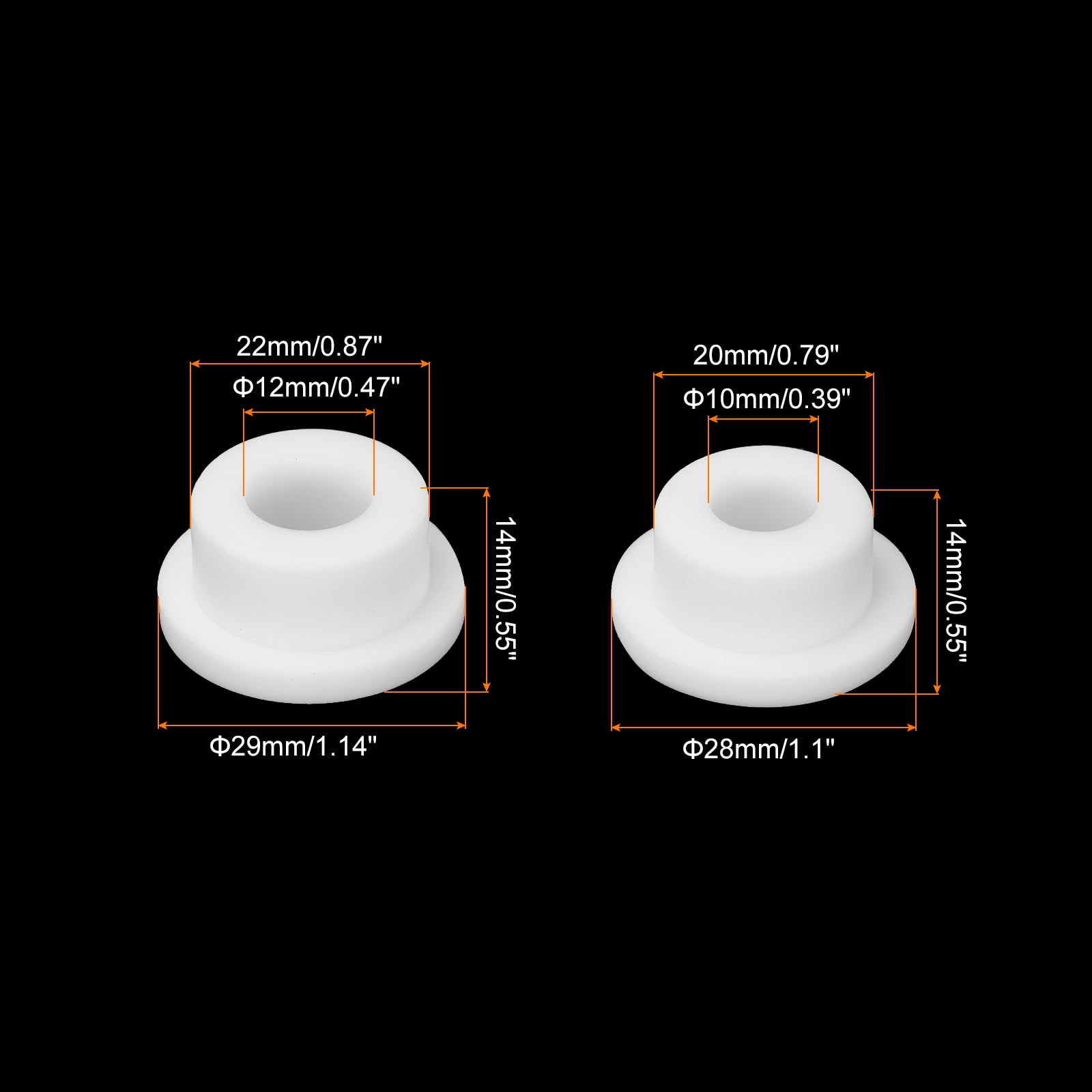 10 Occhielli In Gomma Silicone QUARKZMAN – Diametro Montaggio 14 Mm, Foro Interno 9 Mm, Trasparenti, Per Cavi E Tubi