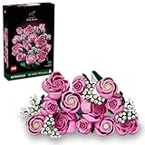 LEGO Botanicals Bouquet of Pink Roses Artificial Flowers - Building Blocks for Adults, Ages 18+ - Flowers for Home Office, Shelf or Room Decor - Gift for Women & Men - 10374