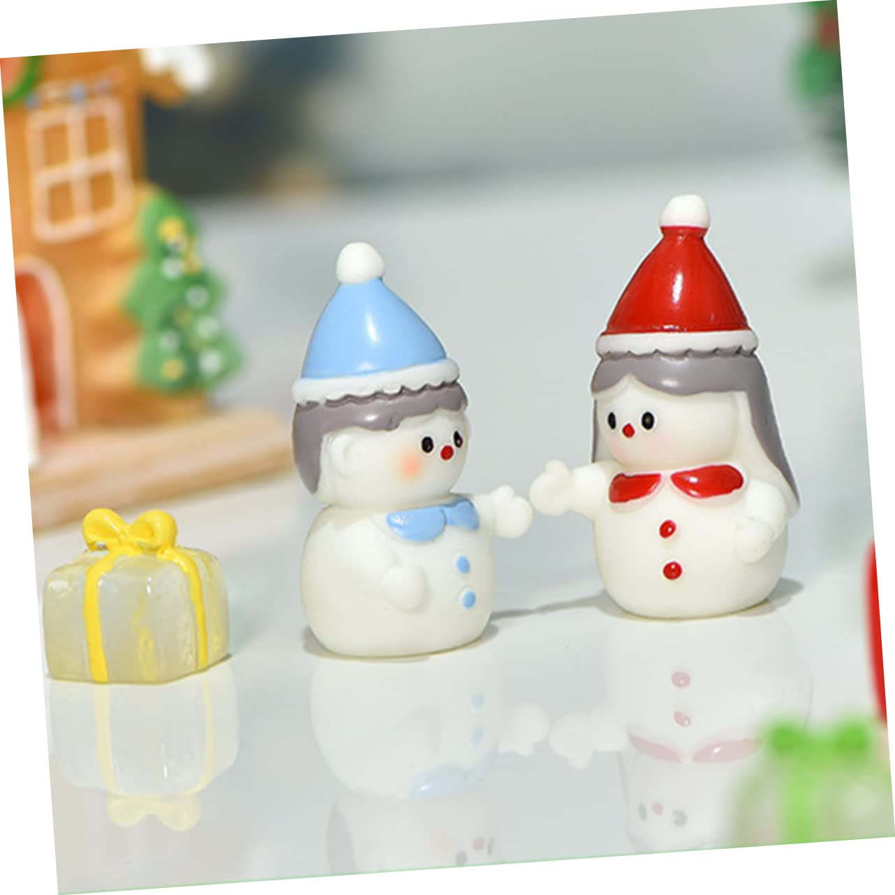 TOPBATHY 40 Piezas Muñeco De Nieve De Resina Estatua De Muñecos De Nieve De Navidad Figuritas Decorativas De Muñecos De Nieve Adornos Navideños De Mesa Estatuilla De Pie De Navidad