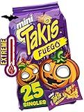 Barcel Mini Takis - Crunchy Rolled Tortilla Chips - Fuego Flavor (Hot Chili Pepper & Lime), 25 Individual Snack Packs (1.2 oz)