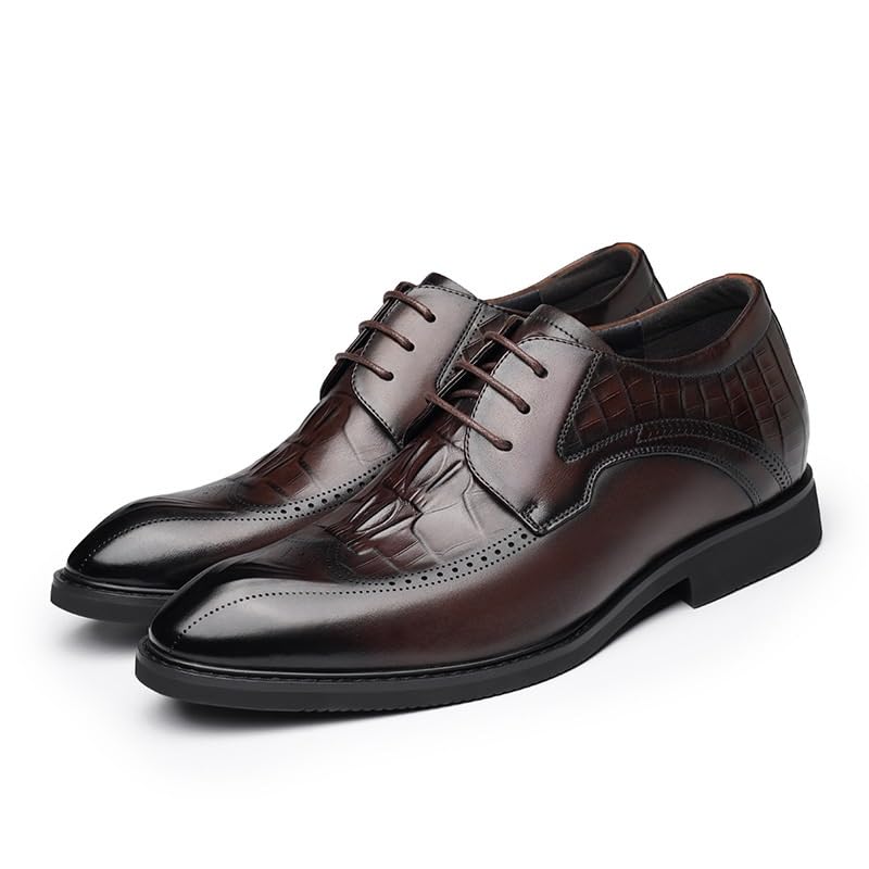 Dress Oxford Shoes for Men Vegan Leather Classic Lace Up Non Slip Block Heel Anti-Slip Slip Resistant Office Business Wingtip Business2