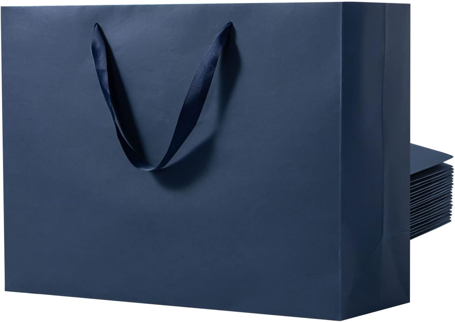 Katfort Large Navy Blue Gift Bag with Handles 12 Pack, 16