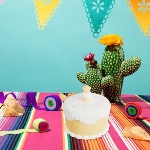 Lámpara de noche silicona forma pastel cumpleaños LED miniatura 3