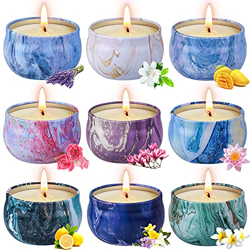 OFUN Scented Candle Gift Set, 9 Pack, Natural Soy Wax