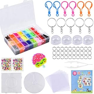 Focenat Iron Beads Kit 7500pcs Fuse Beads 24 Colors 100 Patterns DIY Art Craft Set with Pegboards, Pattern Cards, Tweezers and Ironing Paper, Multicolor