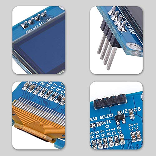 PEMENOL 5PCS OLED Display Module 128 x 64 OLED Display I2c 0.96inch OLED Display IIC Serial OLED Module with SSD1306 for Arduino Raspberry Pi and Microcontroller - Yellow Blue Light