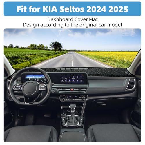 Image of Dash Cover Mat for KIA Seltos 2024 2025 Accessories Non-Slip Dashboard Cover Mat Sunshade UV Rays Protector Interior Accessories(Not fit HUD, Not fit 2026)