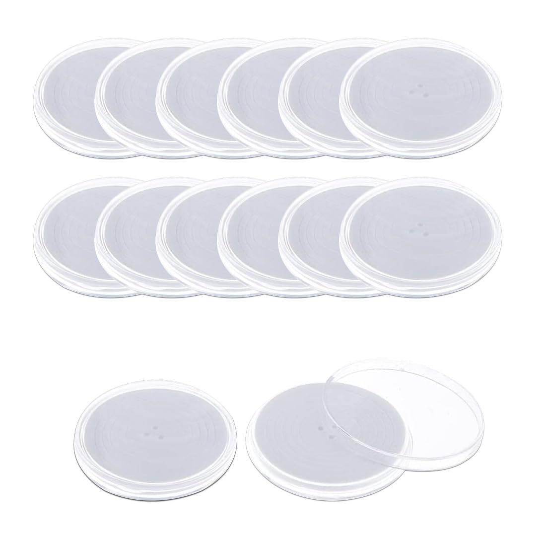 WEDDHUIS 12개 동전 캡 플라스틱 보호 케이스 패딩 내부, 화폐 수집용(46MM 내부 크기 20 25 30 35  40MM)(투명)-Freehip.co.kr