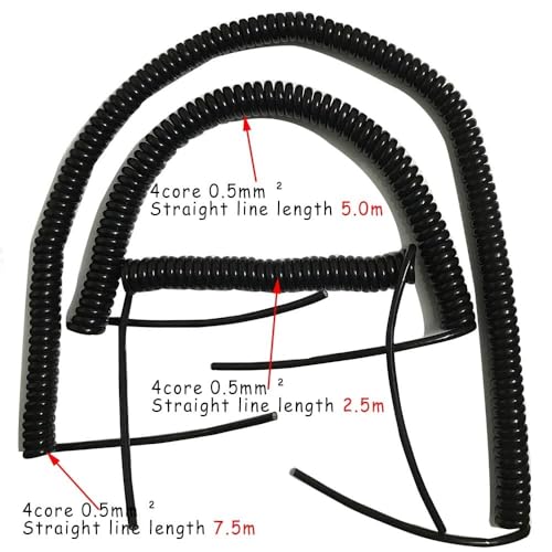 Cable en espiral de 4 nucleos alambre extensible de 2m 6