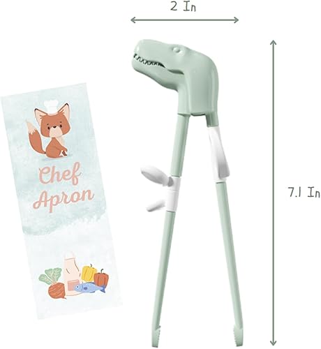 Miniatura 2 de Palillos de entrenamiento de dinosaurios, pares de palillos para principiantes, palillos de entrenamiento para niños, palillos reutilizables para