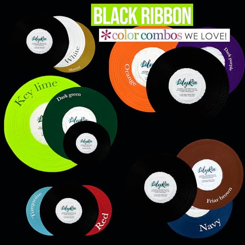 Image of Black Ribbon 1 /4 Inches 36 Yards Satin Roll Perfect for Scrapbooking, Art, Halloween, Wreath, Corset, Floral, Packing Birthday, Wrapping Christmas Projects Dark