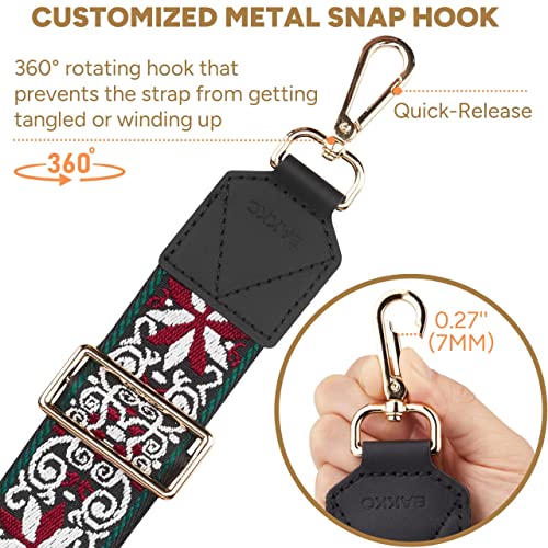 Image of BAKKO Purse Strap Replacement Top Grain Genuine Leather Ends Gold Metal Hardware 2 inch Wide Shoulder Strap for Crossbody Bags Handbags Messenger Duffel Bags Adjustable Length from 35 inch to 58 inch - Mandala